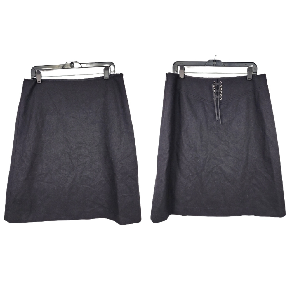 J. Crew Wool Blend Back Lace Up Back A Line Skirt Size 12